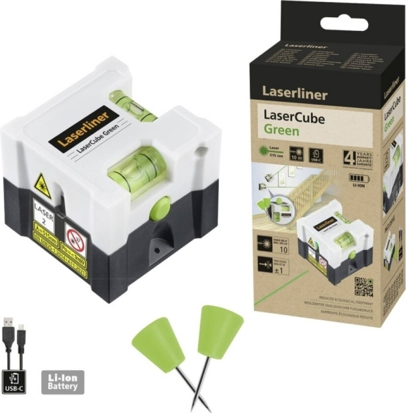 Lasercube Green Linjelaser Rækkevidde (Max.): 10 M