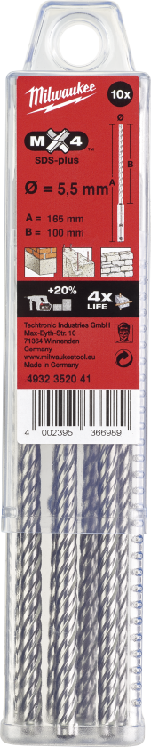 Hammerbor SDS+ MX4 5,5Ã165mm pk/10