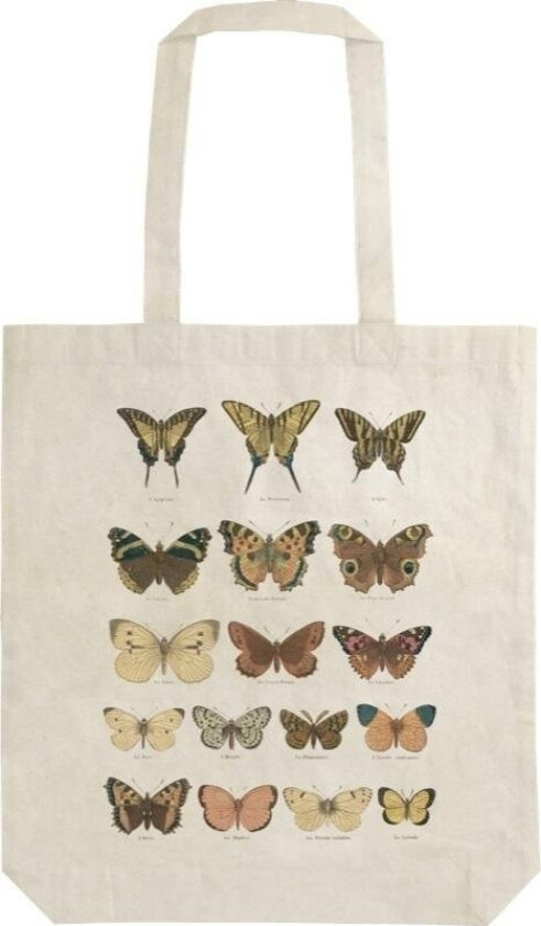 Cotton Bag Stbag41 Butterflies Shopper On The Shoulder