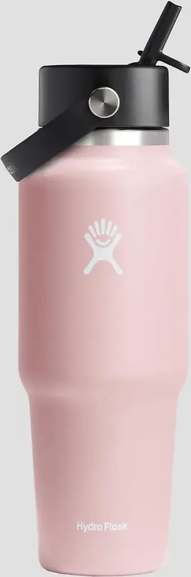 32 Oz Wide Flex Straw Travel Flaske rosa