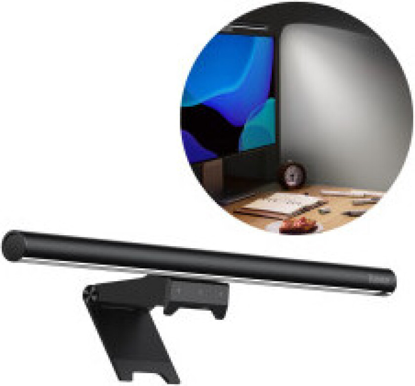 LED skjermlampe skrivebordsskjerm skjermbelysning svart i-wok2