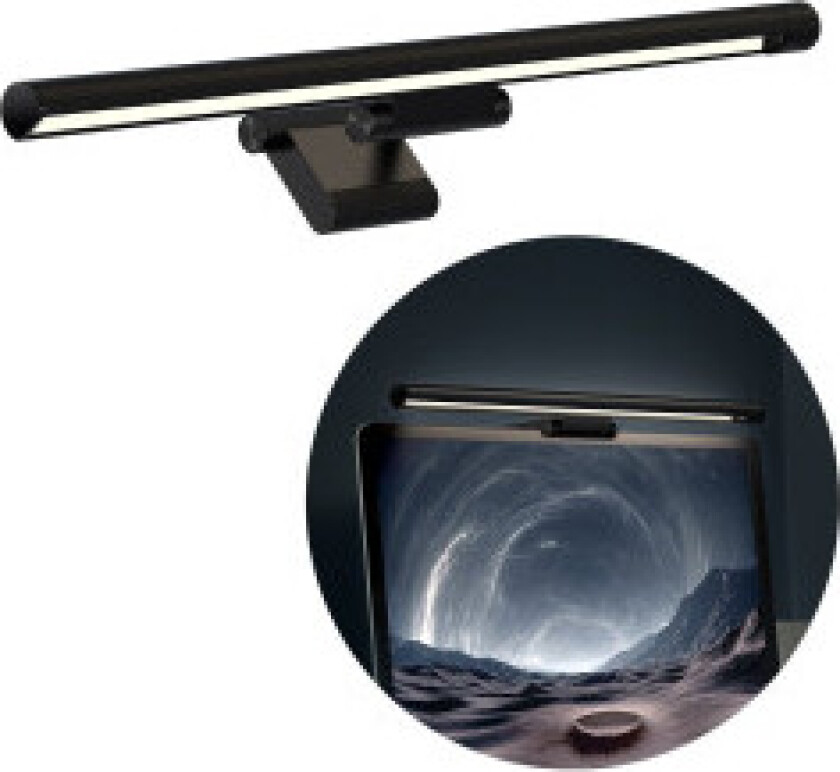 LED monitorlampe, skjerm I-wok Series, monitorbelysning, sort