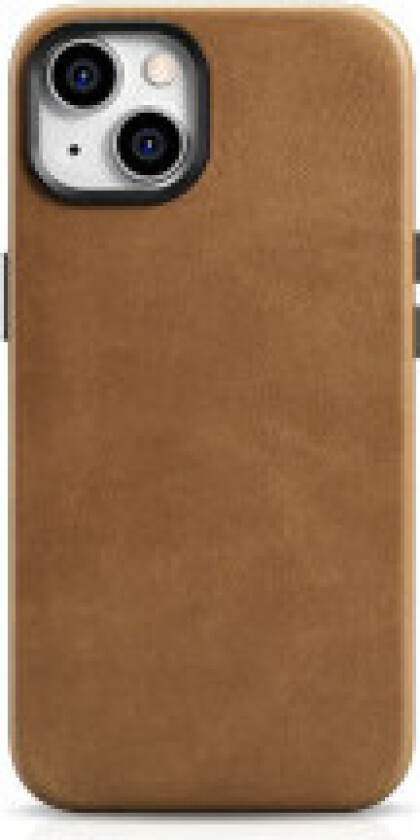 iPhone 14 magnetisk skinnveske med MagSafe Oil Wax Premium Leather Case lysebrun