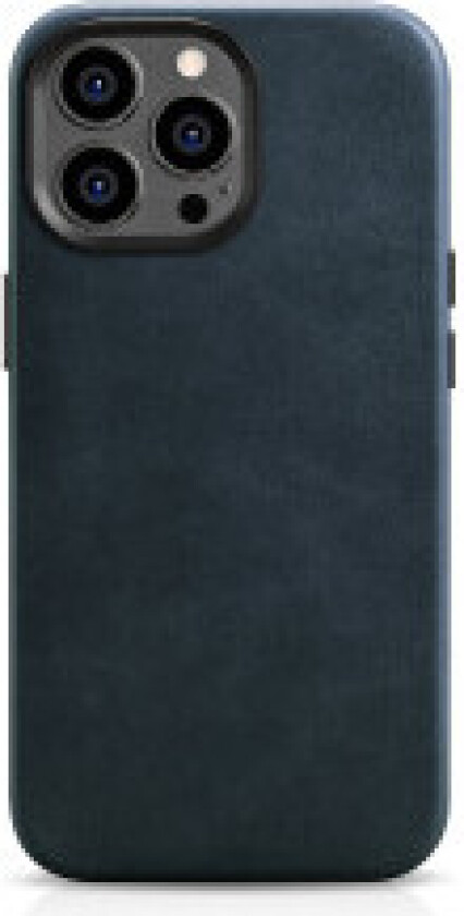 iPhone 14 Pro magnetisk skinnveske med MagSafe Oil Wax Premium Leather Case mørkeblå