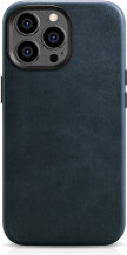 iPhone 14 Pro Max magnetisk skinnveske med MagSafe Oil Wax Premium Leather Case marineblå
