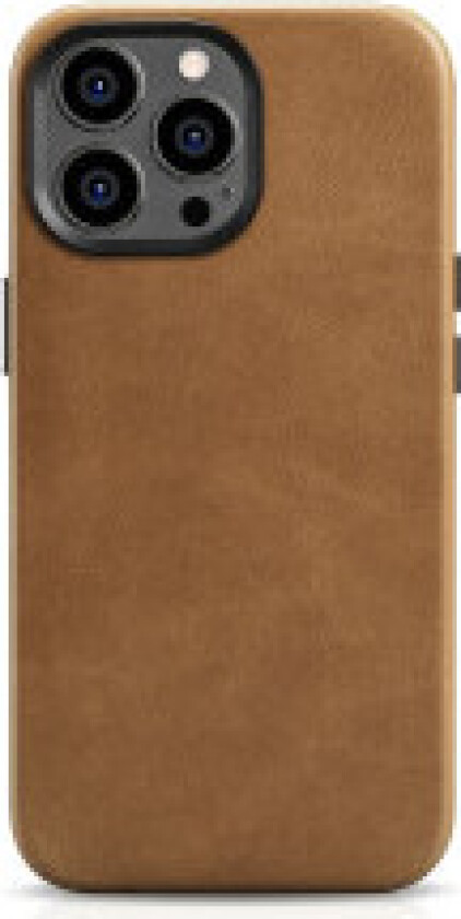 iPhone 14 Pro magnetisk skinnveske med MagSafe Oil Wax Premium Leather Case lysebrun