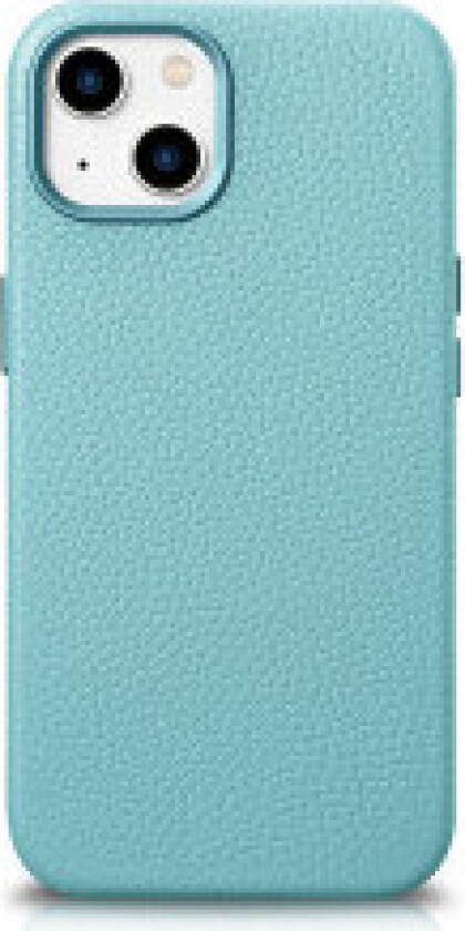 iPhone 14 magnetisk skinnveske med MagSafe Litchi Premium Leather Case grønn