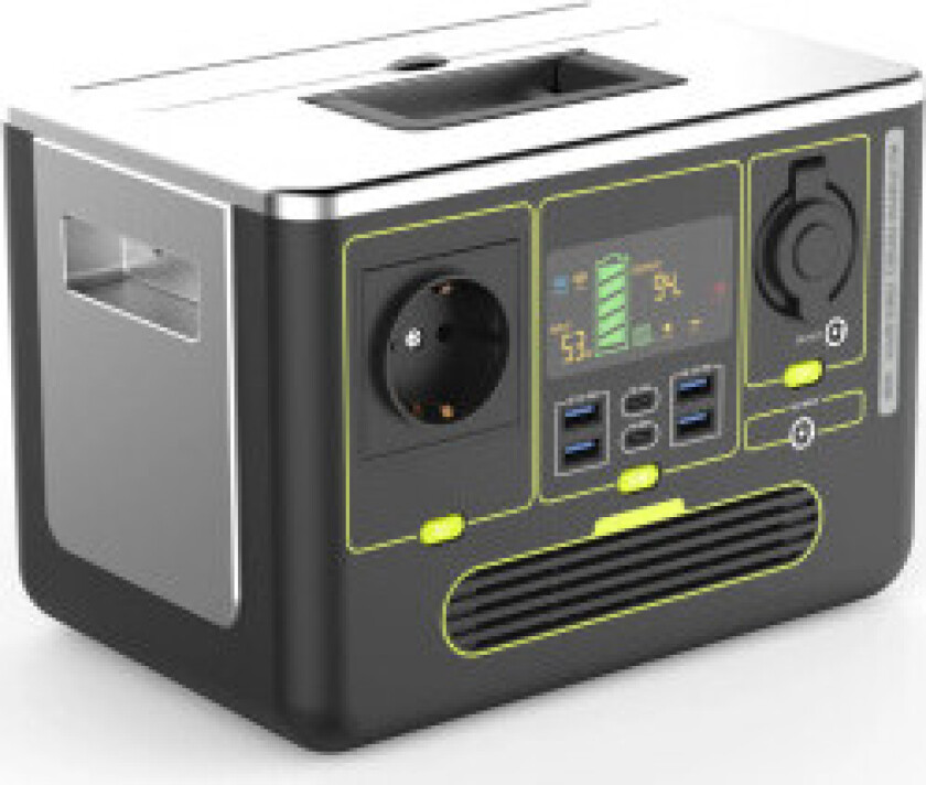 Bærbar kraftstasjon ladekraftbank 4xUSB 2xUSB-C 1xDC 1xAC 40 Ah LED