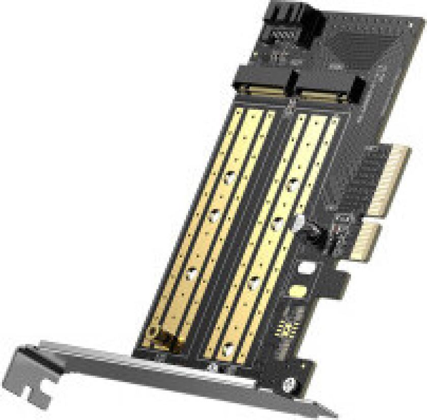 Utvidelseskort PCIe 3.0 x4-adapter, ytterligere to SSD-spor M.2 M-Key og M.2 B-Key
