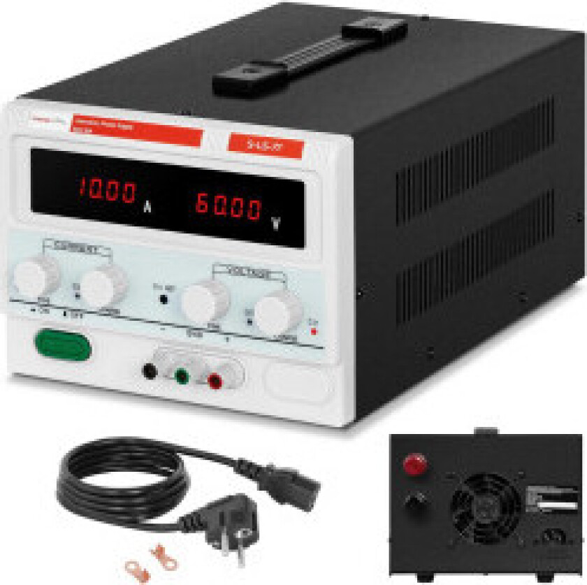 Laboratoriestrømforsyning S-LS-77 0-60V 0-10A DC