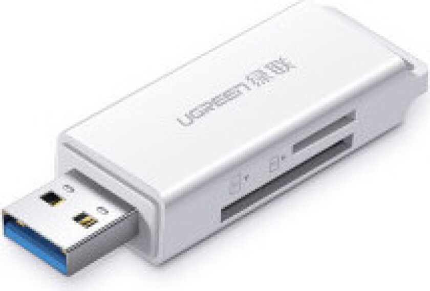 TF SD minnekortleser for USB 3.0, hvit