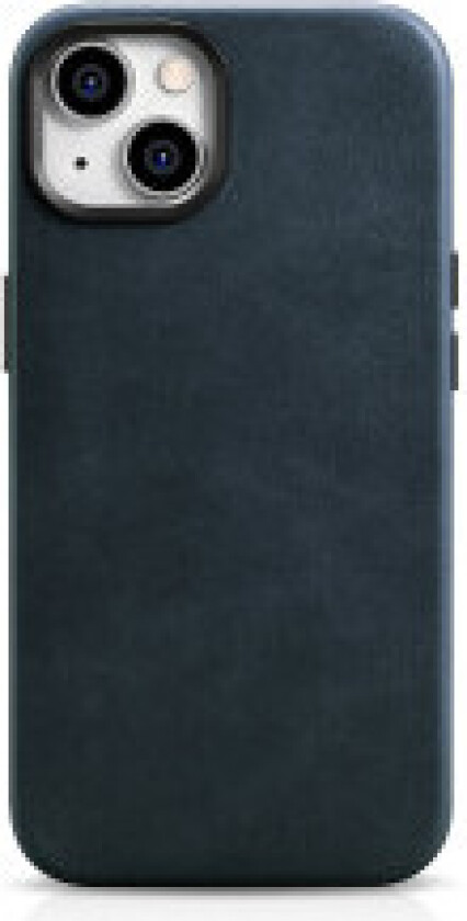 iPhone 14 magnetisk skinnveske med MagSafe Oil Wax Premium Leather Case marineblått