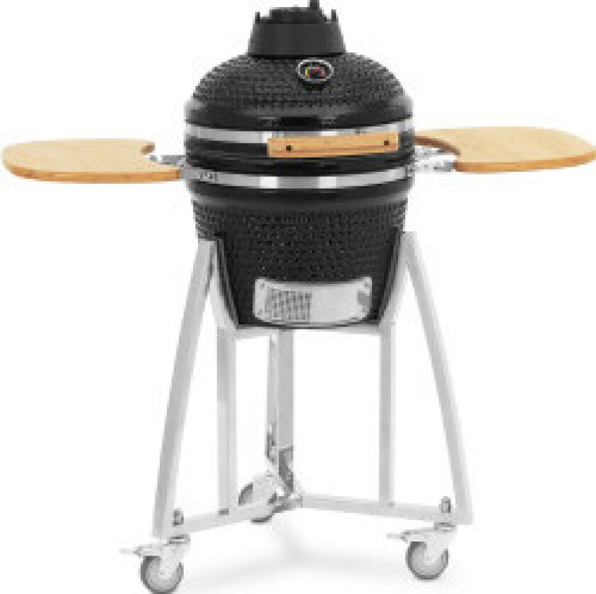 Kamado keramisk kullgrill med termometer på hjul, diameter. 32,5 cm