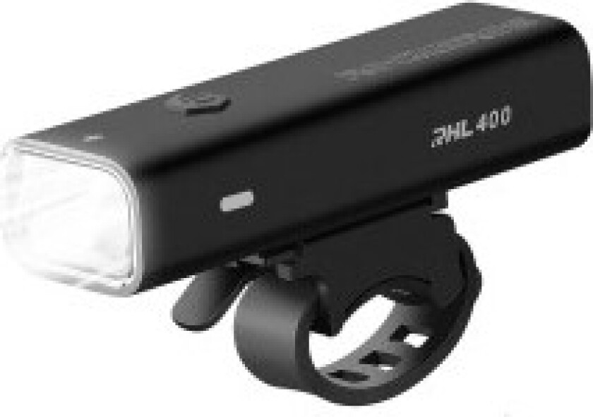 Sykkellykt foran 400lm + micro USB-kabel, 4 driftsmoduser