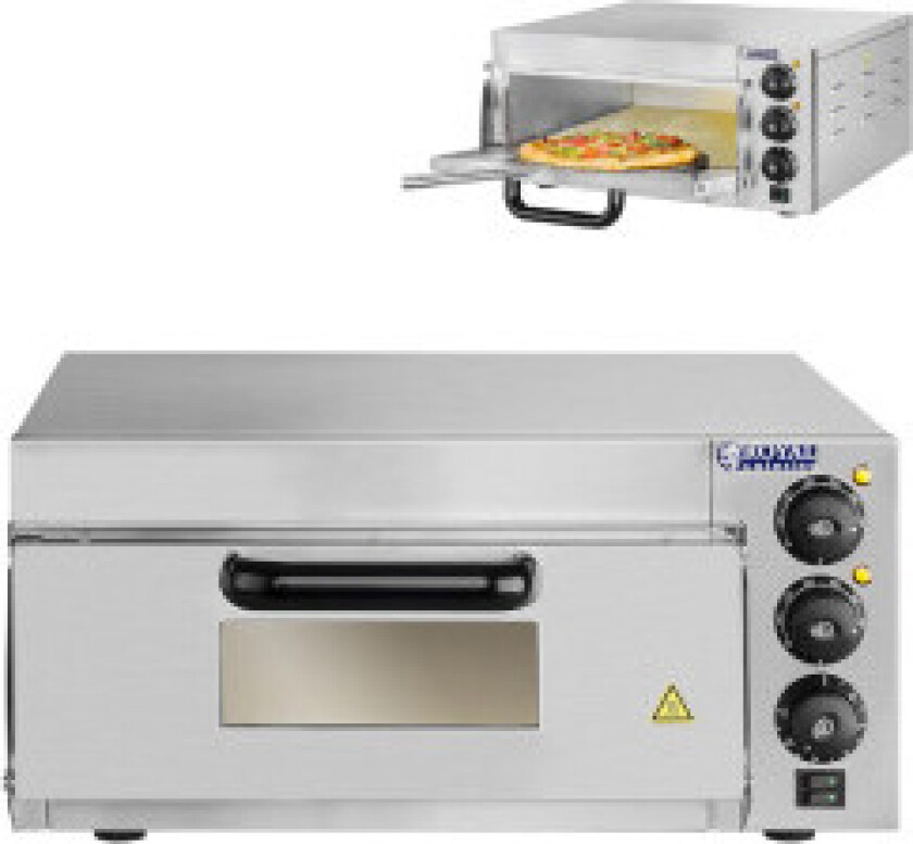 Pizzaovn 1x40cm enkeltkammer 2000W 230V Timer 120min Royal Catering