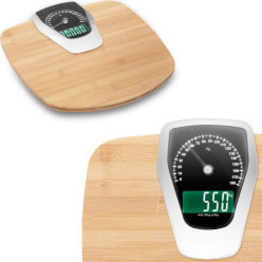 Analog-elektronisk baderomsvekt BAMBUS kg. lb til 180 kg