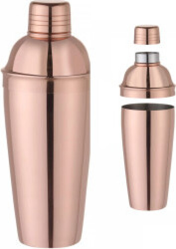 3-delt bartender shaker for drinker og cocktailer Cobbler 0,8 l - kobber