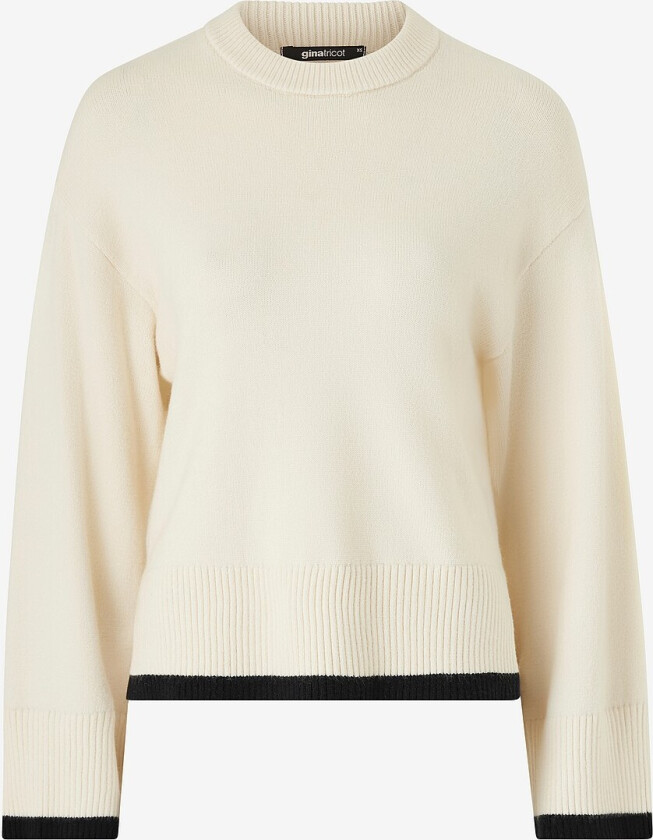 Genser Knitted Contrast Sweater - Hvit