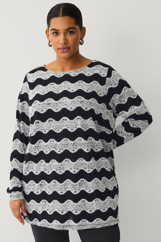 Genser Ebunda, L/s, Blouse - Svart