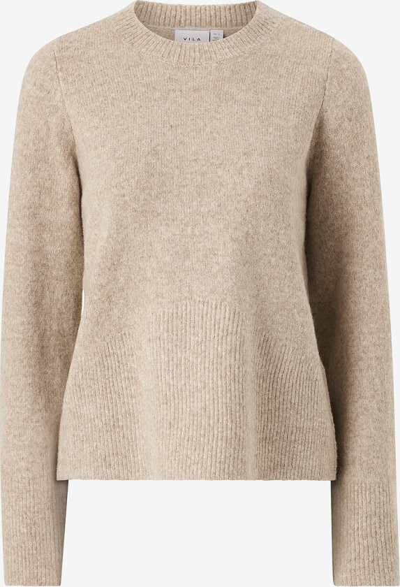 Genser viJaney L/S O-neck Knit Top - Beige