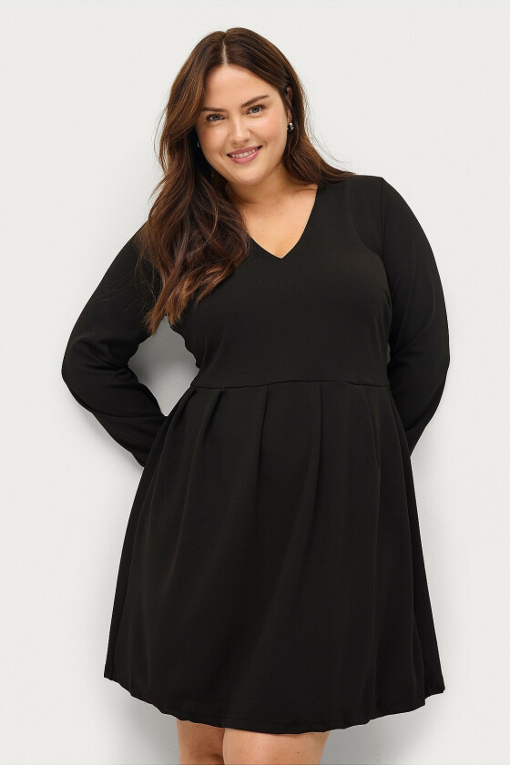 Kjole VLeslie L/S Abk Dress - Svart