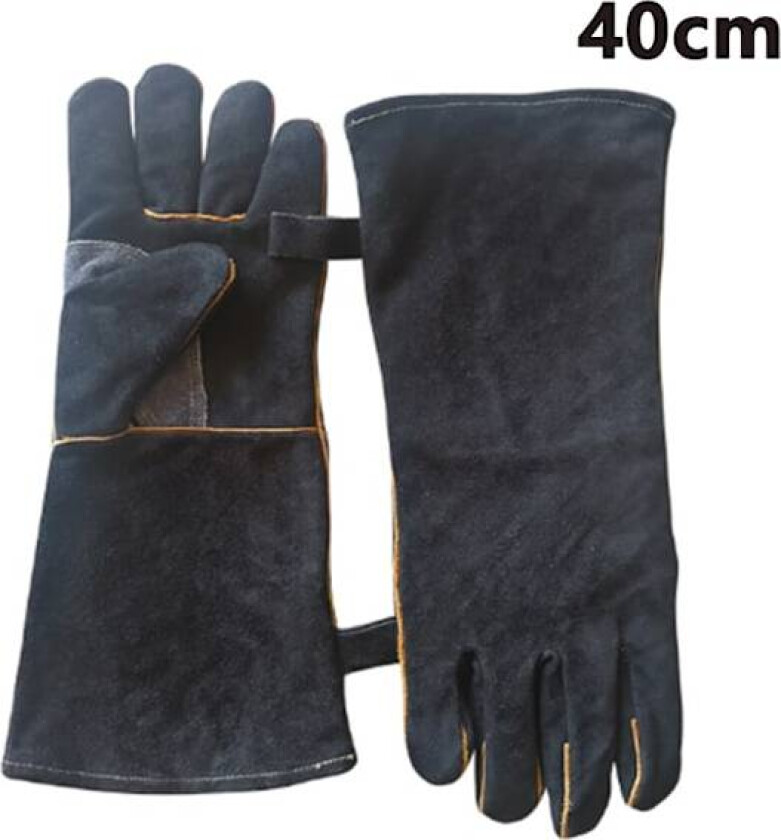 1 par grillhansker ekstremt varmebestandige, lange, i universal størrelse ovnshansker peishansker for grilling, kjøkken, ovn, mikrobølgeovn