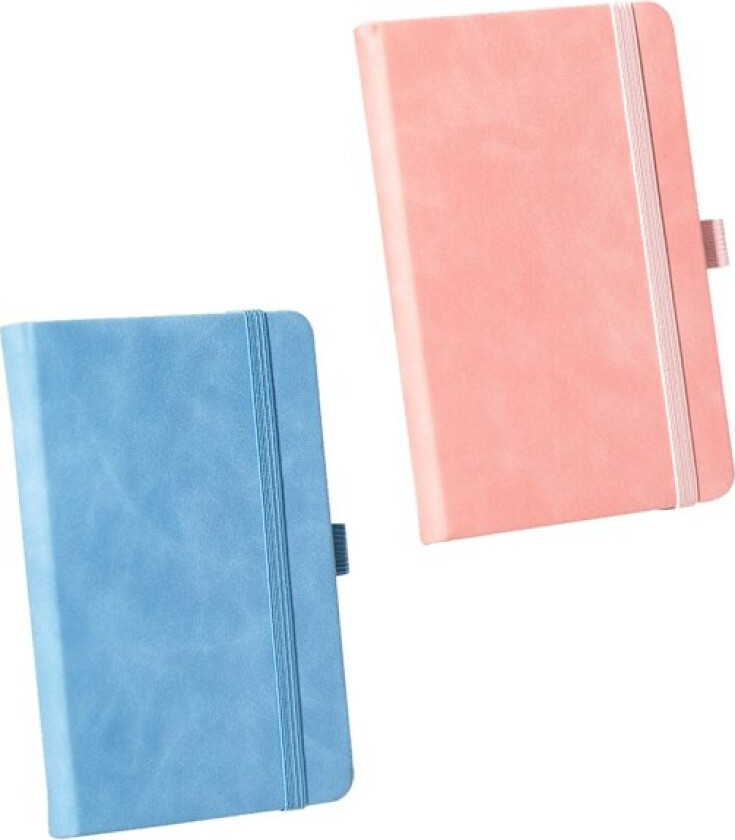 2 Pakk Linjert Journal Notatbok, Hardcover PU Lær Notatbok, A7, Liten Lomme Notatbok Bulk
