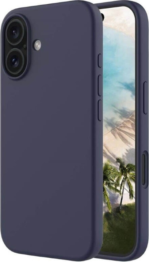 Liquid silikon deksel Apple iPhone 16 - Midnight Blue
