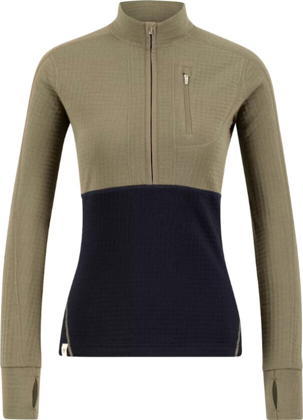Women's Peak Field Half Zip Midlayer Bungee Grey/Navy Blue