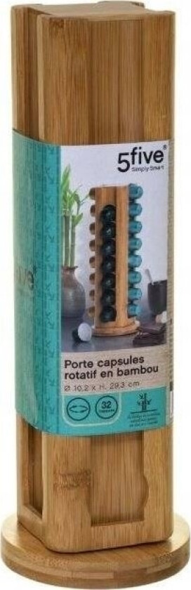 5Five Roterende Stativ For Kaffekapsler, 32 Stk, Bambus