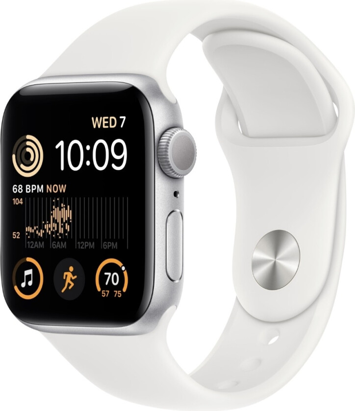 Watch SE GPS 40 mm sølvfinish aluminium urkasse med hvit Sport Band - regular