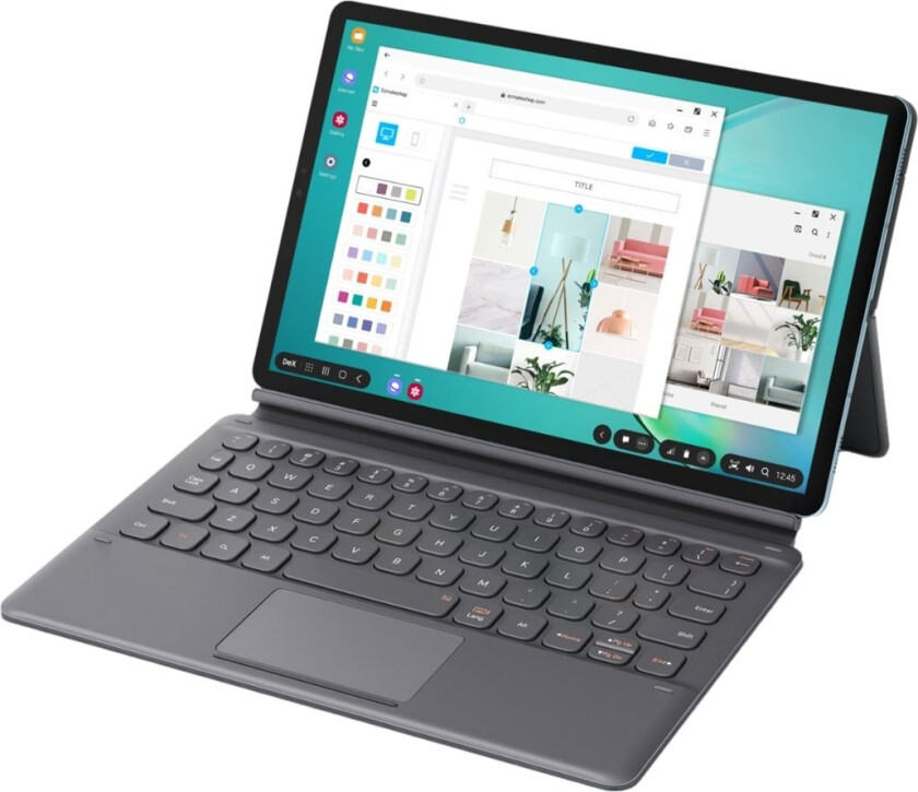 Bookcover Keyboard tastaturdeksel Tab S6, grå