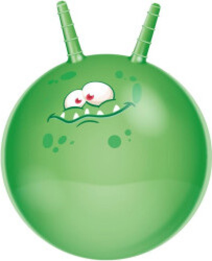 Hoppeball med horn, 45 cm, grønn