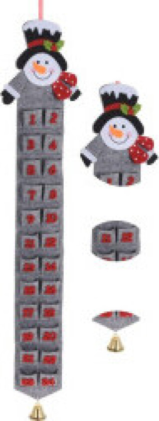 Adventskalender filt grå snømann