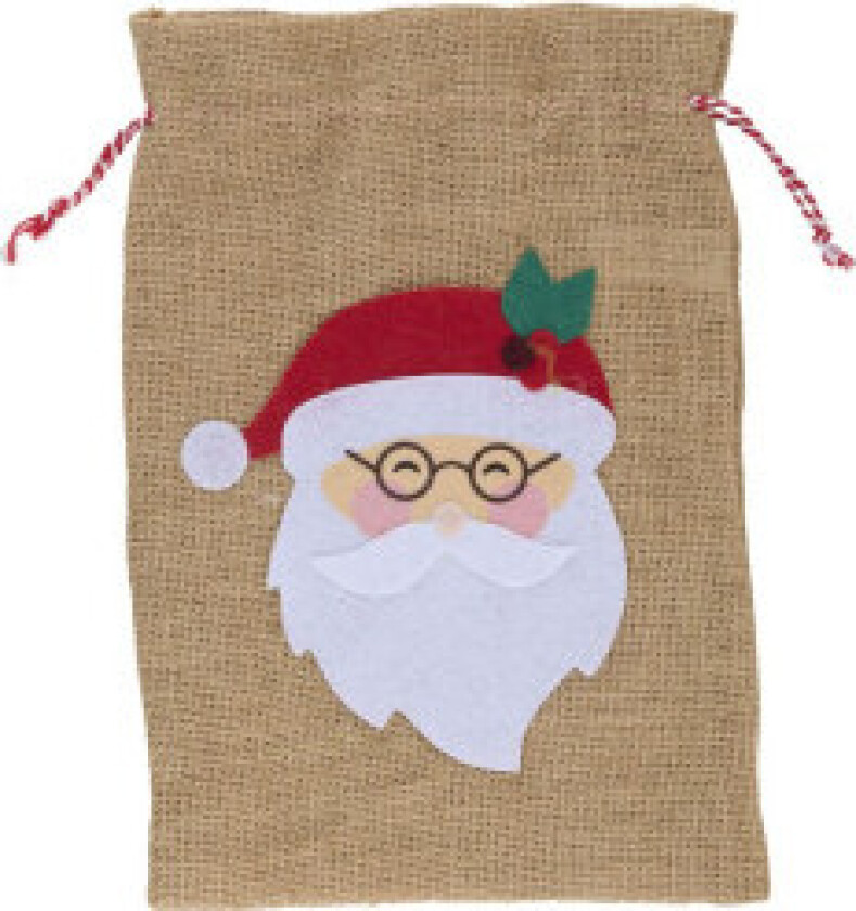 Jute gavepose 23x30cm articasa julenissen