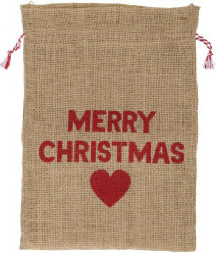 Jute gavepose 23x30cm articasa rød