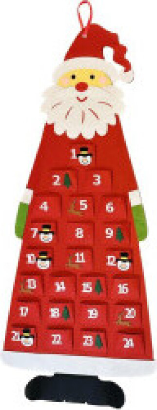 Rød julenisse adventskalender