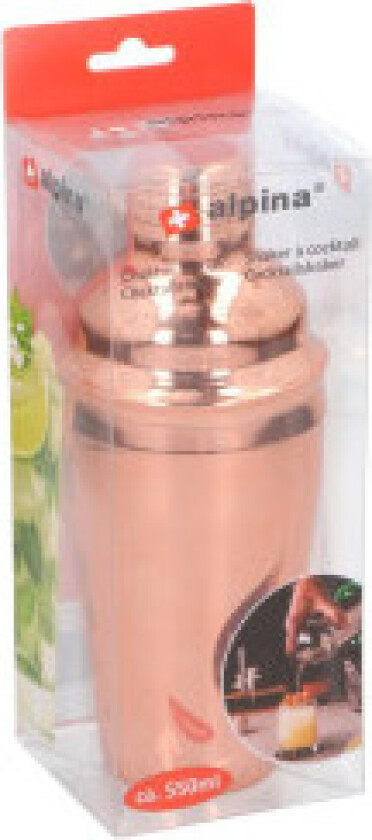Cocktailshaker 550ml Alpina rødt gull