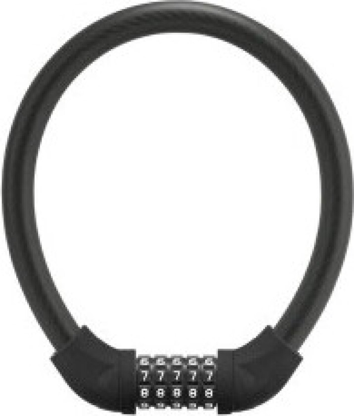 Sykkellås, hjullås, kombinasjonslås, sort