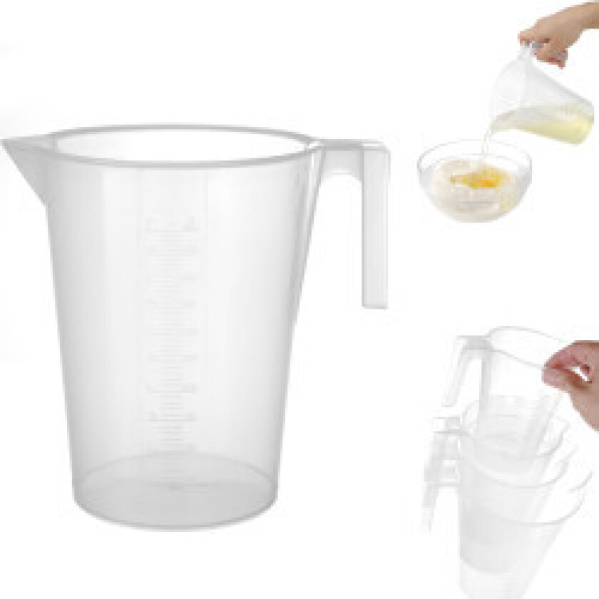 Kjøkkenmålekanne med målebeger laget av polypropylen, stabelbar 5L - HENDI 567852