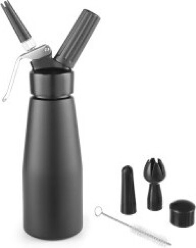 N2O Kitchen Line pisket krem sifon SETT + 3 tips 0,5L - svart - HENDI 588420