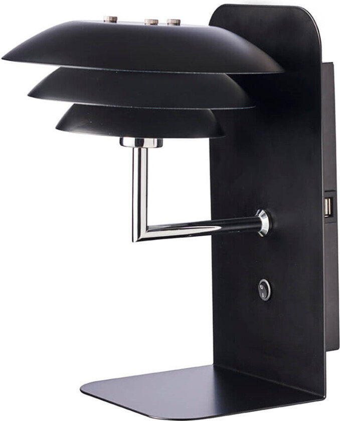 - DL20 USB Hylle inkl. Lampe Svart