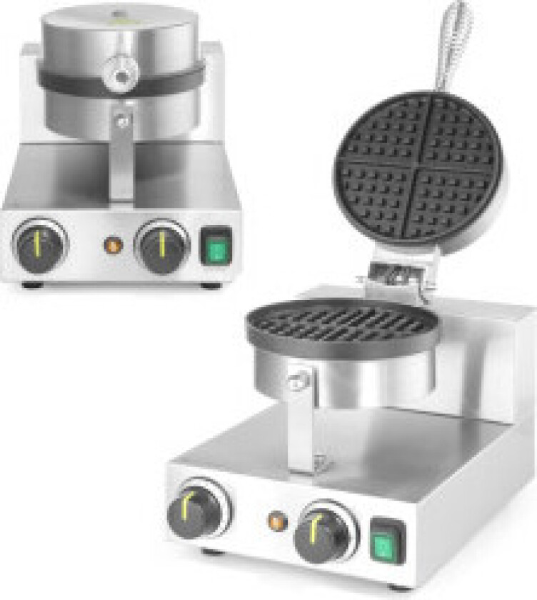 Enkelt rund vaffeljern for belgiske vafler TEFLON dia. 190 mm - Hendi 212172