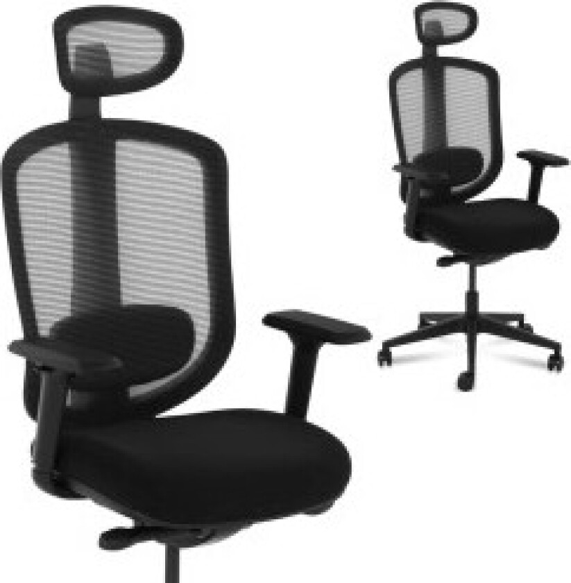 Stol, ergonomisk kontorstol med nettingrygg og nakkestøtte, maks. 150 kg