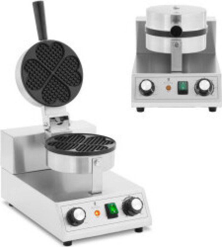 Vaffeljern, apparat for å lage vafler, hjerteform, dia. 180mm 1000W