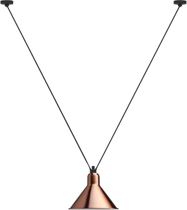 - 323 L Pendel Konisk Kobber/Hvit Lampe Gras