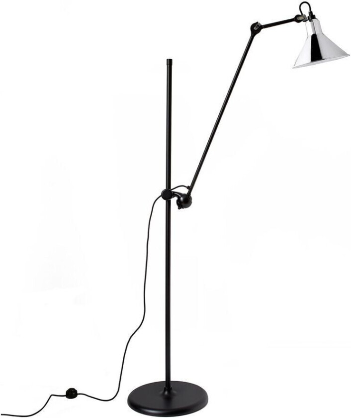 - 215 Gulvlampe Svart/Krom Lampe Gras