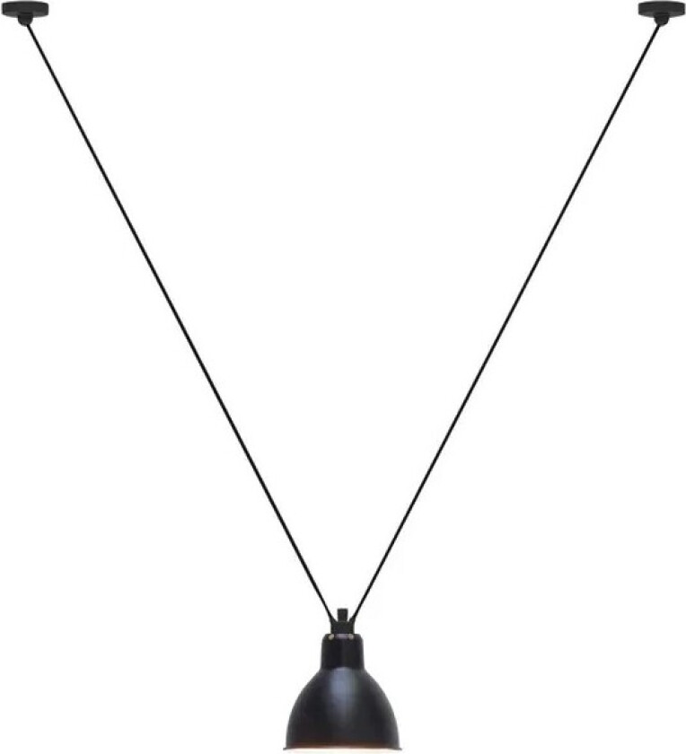 - 323 XL Pendel Rund Svart Lampe Gras