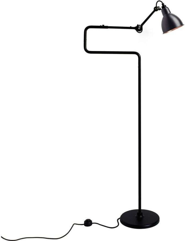 - 411 Gulvlampe Svart/Svart/Kobber Lampe Gras