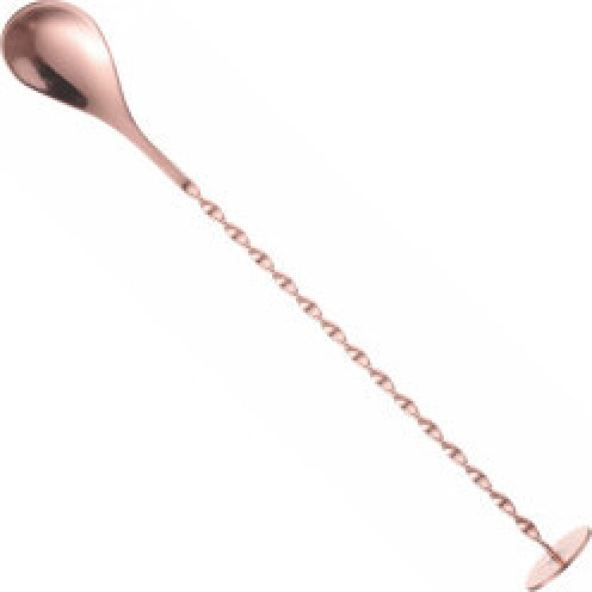 Bartenderskje for drinker, cocktailer, lang med muddler 280 x 35 mm - kobber